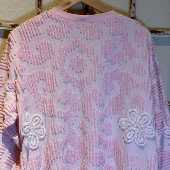 Vintage handmade chenille sweatshirt with side pockets M - Picture 5 of 14